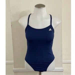 Adidas Women's Navy Blue One-Piece Swimsuit